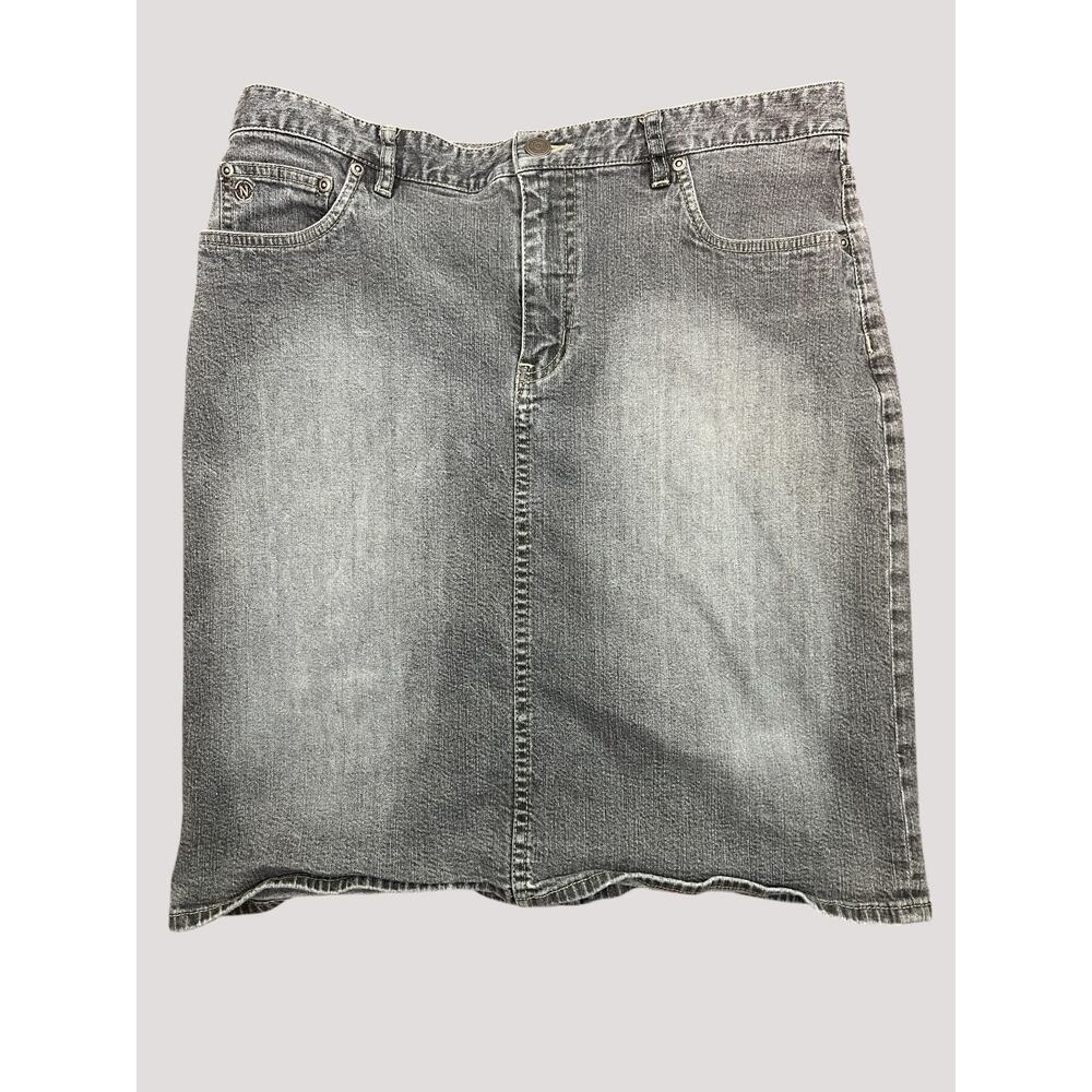 Nautica Jeans Co Black Wash Stretch Denim Skirt Size 12